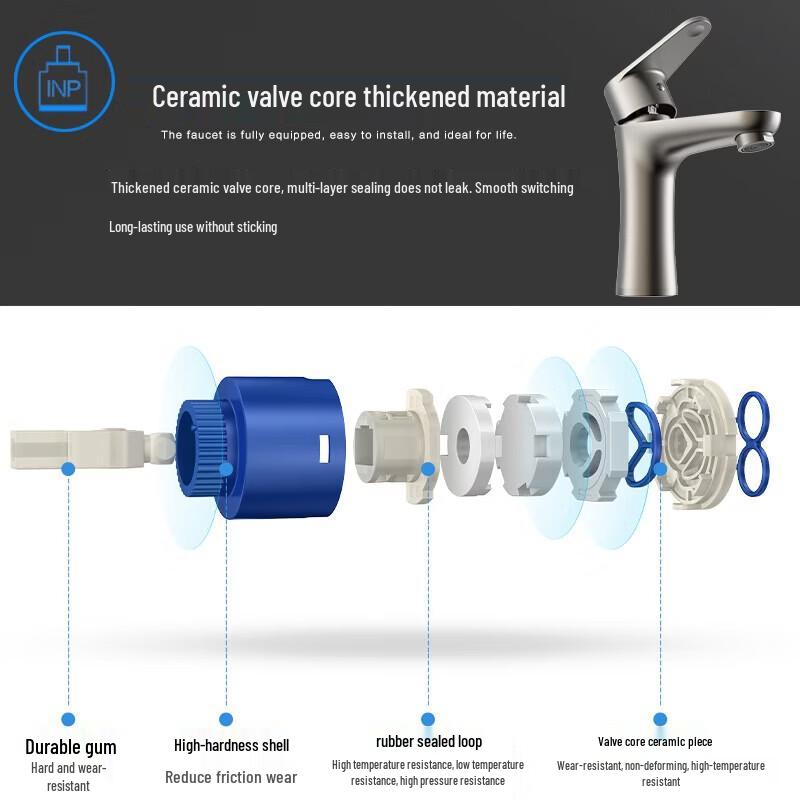 MICOE 304 Stainless Steel Cold & Hot Basin Faucet