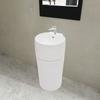 Day and Night - Day and Night Round Ceramic Hollow Faucet/Drain Floor Standing Basin White