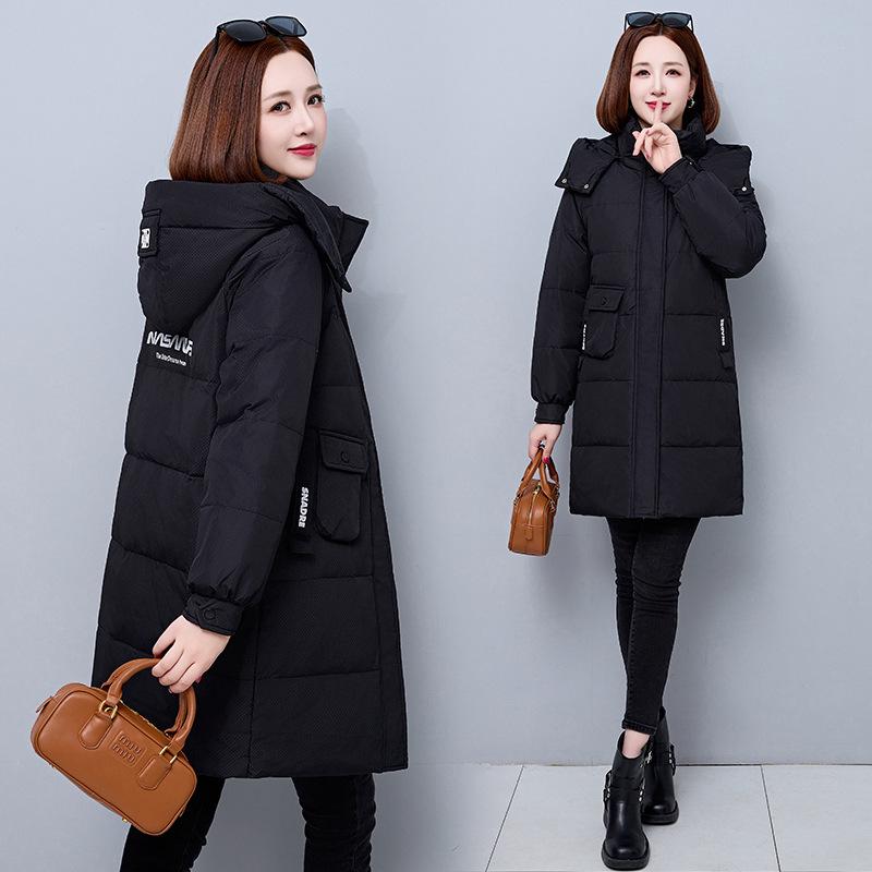 Mid-Length Hooded Women's Winter Down Jacket - Thickened, Slimming, High-End White Duck Down Outerwear