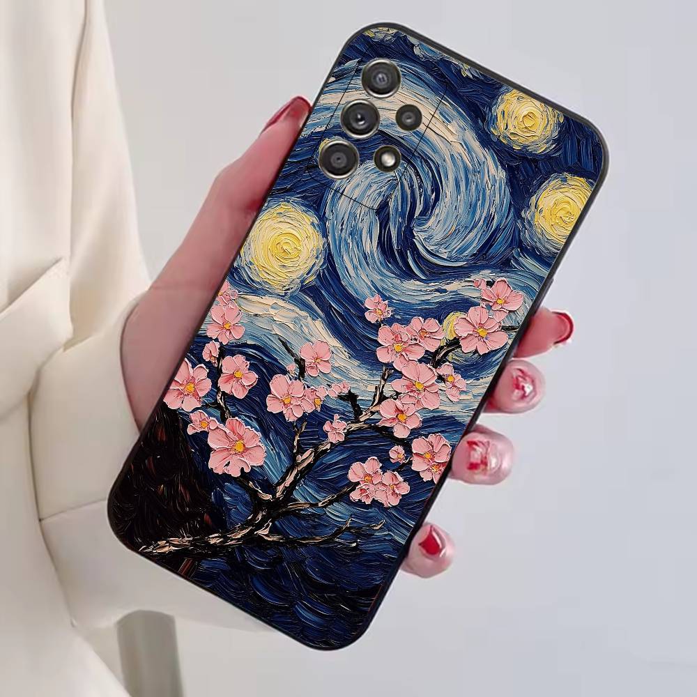 Coque de téléphone esthétique Van Gogh A-Art pour Samsung S25,S24,S21,S22,S23,S30,Ultra,S20,Plus,Fe,Lite,Note,10,Housse Noire