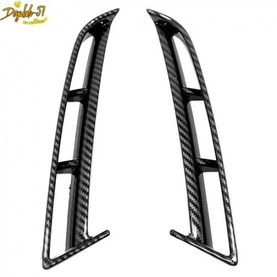 Carbon Fiber Black Front Fog Light Lamp Cover Trim Fits For Hyundai Tucson