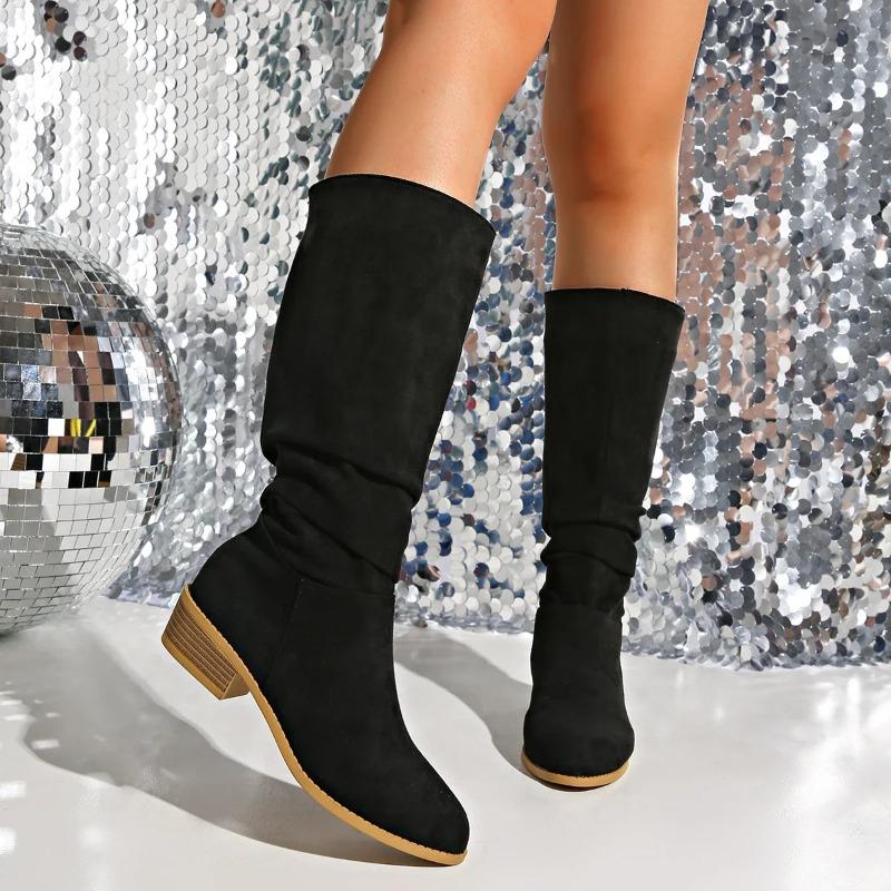 Fashion 2025 New Fashion Autumn Women's Versatile  Boot European and American Fashion Trend Suede Boots Foreign Trade Plus Size Women's