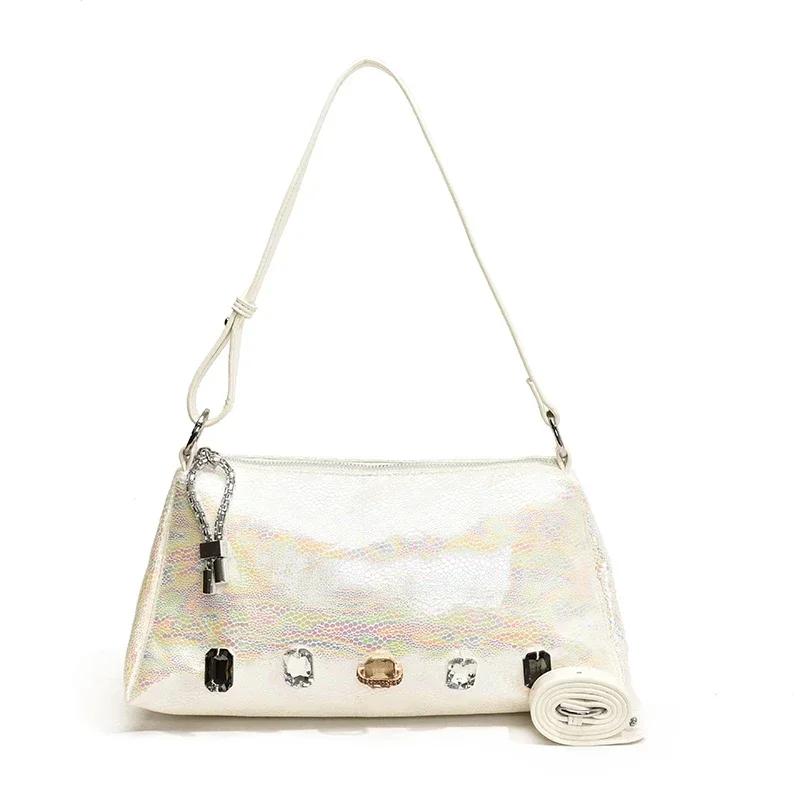 

Ретро новые женские сумки через плечо с пайетками из высококачественного прочного нейлона с мягкой молнией, модная сумка через плечо