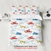 3-teiliger Cartoon-Flugzeugmusterdruck (1 Bettbezug+2 Kissenbezüge, ohne Füllung) weiches und bequemes Bettwäsche-Set