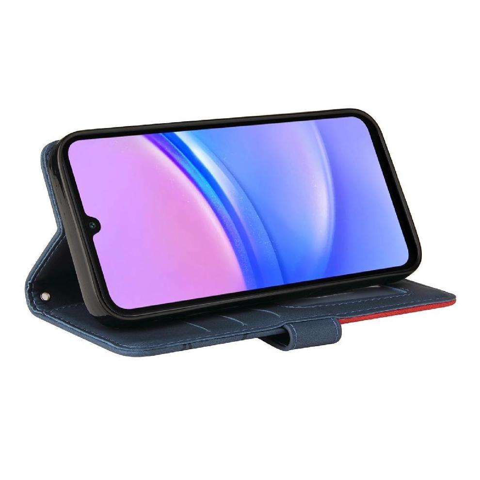 (Blue) Flip Case Compatible with Samsung Galaxy A16 5g with Card Slot Stand Kickstand Protective Stitching Color Leather Wallet Flip Folio Book