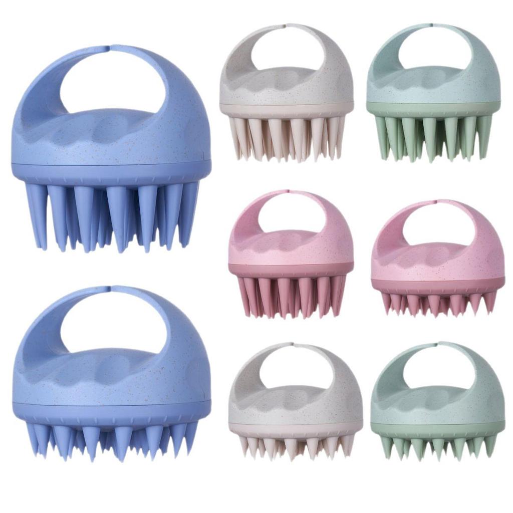 Wheat Straw Handle Shampoo & Scalp Massager Brush with Short/Long Teeth
