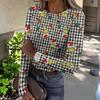 Women's Slim Fit Long Sleeve T-Shirt with Christmas Graphic, Neck Pullover Top for Holiday