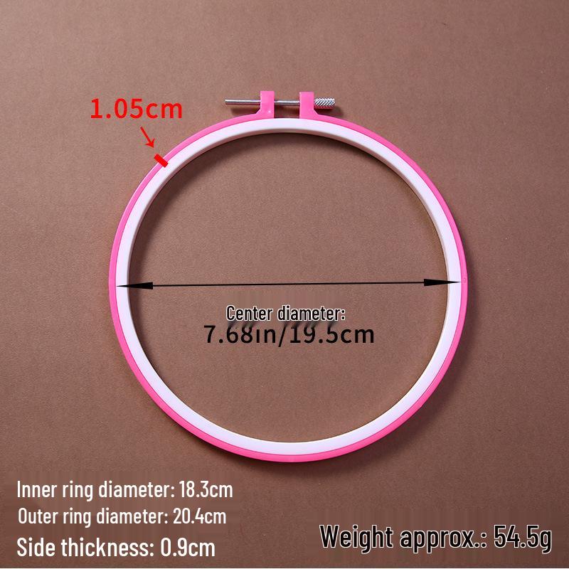 Adjustable Colorful Plastic Embroidery Hoop - Imitation Bamboo Style for DIY Cross-Stitch Projects