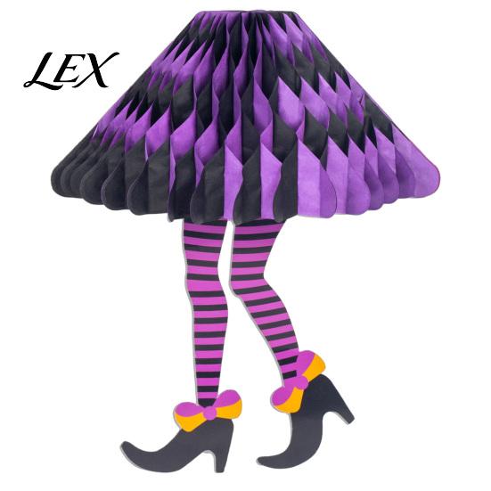 Seasonal Lawn Ornaments Halloween Honeycomb Witch Leg Ornament, Foldable Paper Creepy Garden Hanging Decoration for Party, Holiday Home Decor Festive