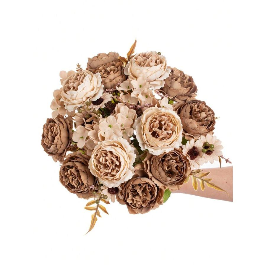 Umělé pivoňkové mix květiny pro svatební dekoraci, svatební kytici, výzdobu třídy, domácí vázu, zahradu, párty, narozeninovou událost, Valentýna