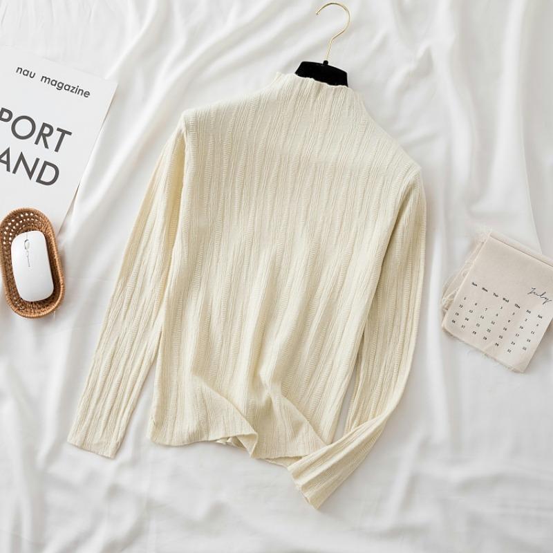 2023 Autumn Winter Knitted Pullover Fashion Sweater Women Long Sleeve Top Office Shirt Knitwear Bottoming Top Clothes 28715