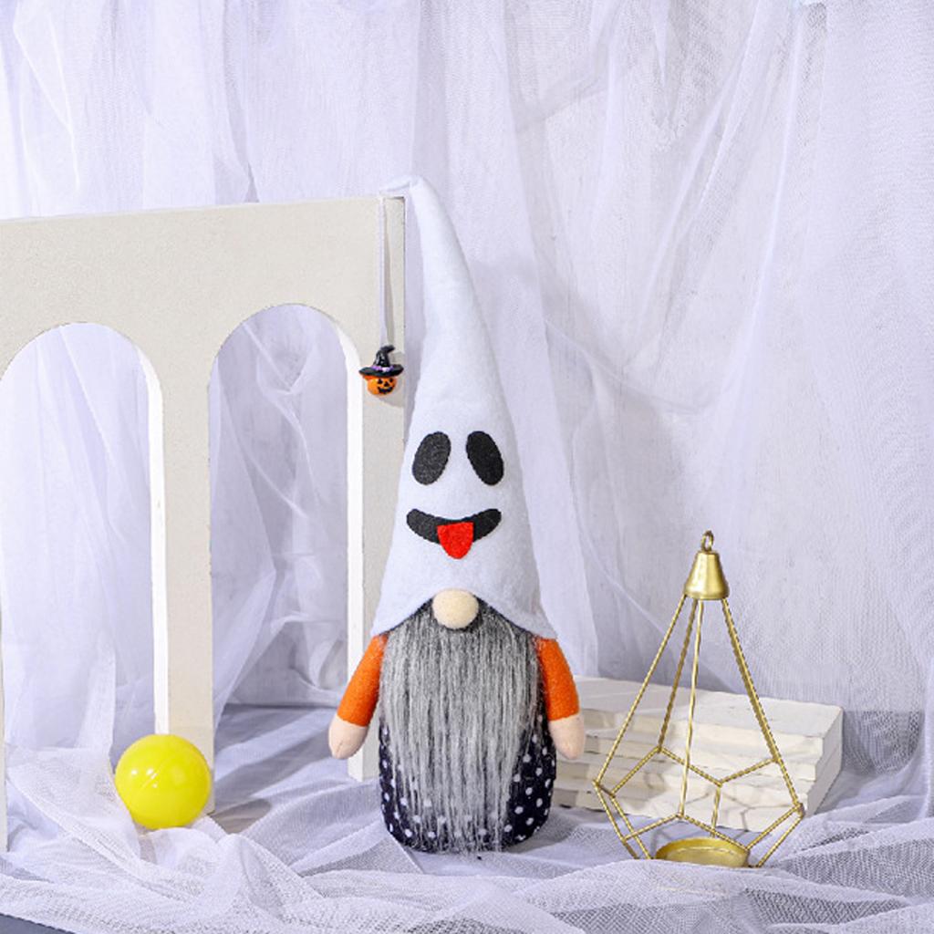 Halloween Ghostly Figurine Gnome Statue for Home Decor Tabletop Ornament