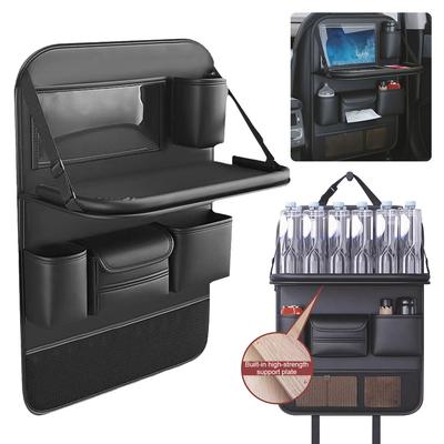 Car Back Seat Storage Holder with Foldable Tray Car Seat Back Storage Bag Multi-Pocket Waterproof for Back Seat Headrest