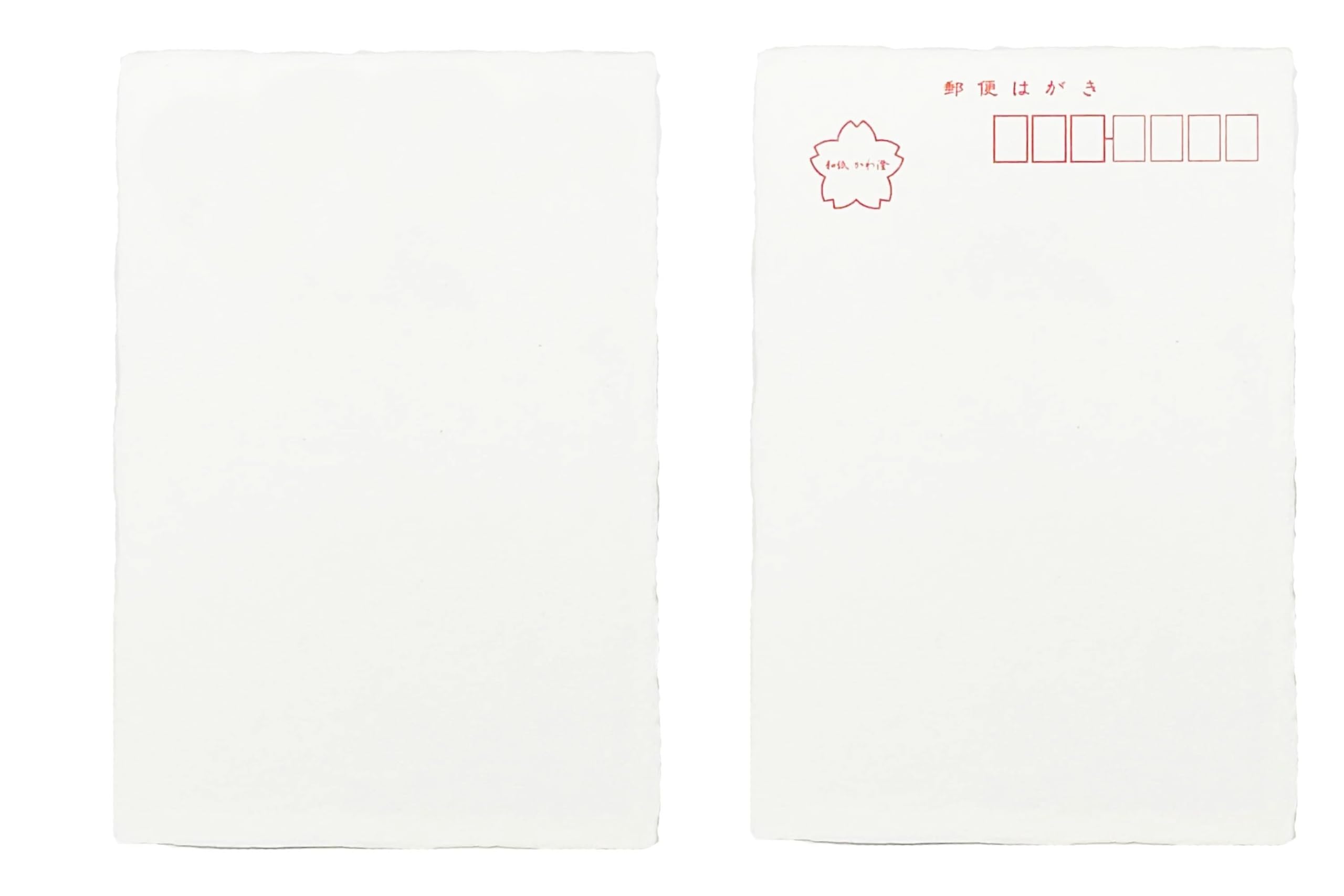 [Amazon.co.jp Exclusive] Washi Kawasumi Handmade Washi Paper Artisan s Special Washi Paper Postcard with Deckled Edges and Postal Code Box, Torinoko W