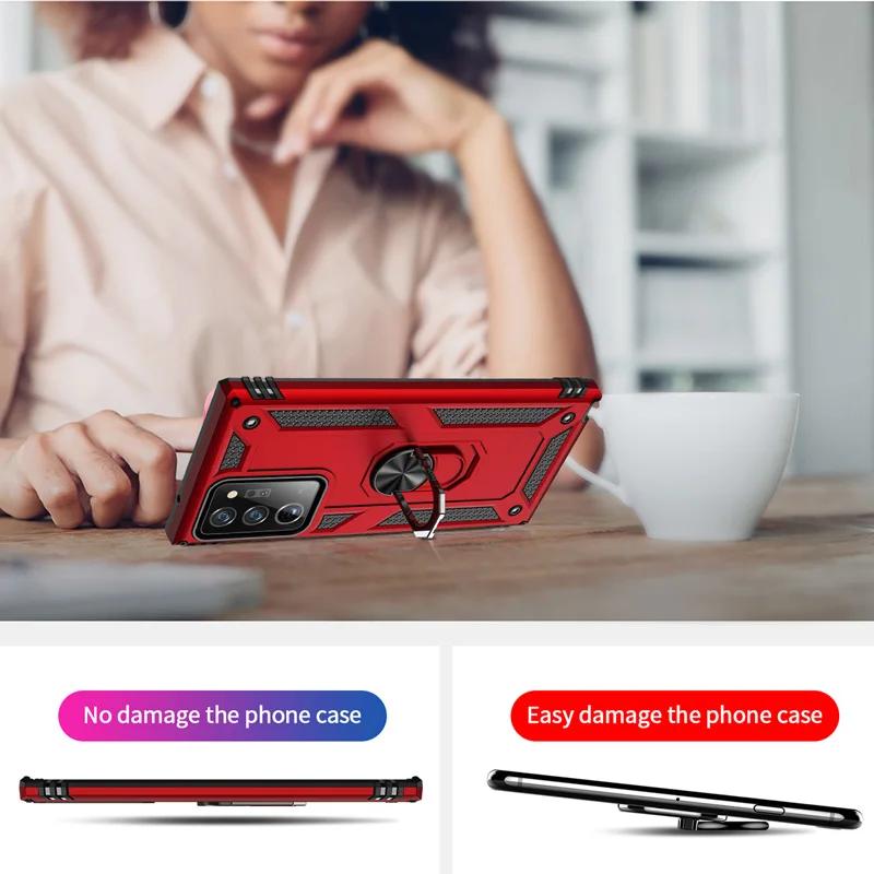 Shockproof Armor Bumper Case for Samsung Galaxy A54 A55 A14 A15 A25 A34 A23 Note 20 S24 Ultra S23 S22 S21 Metal Ring Back Cover