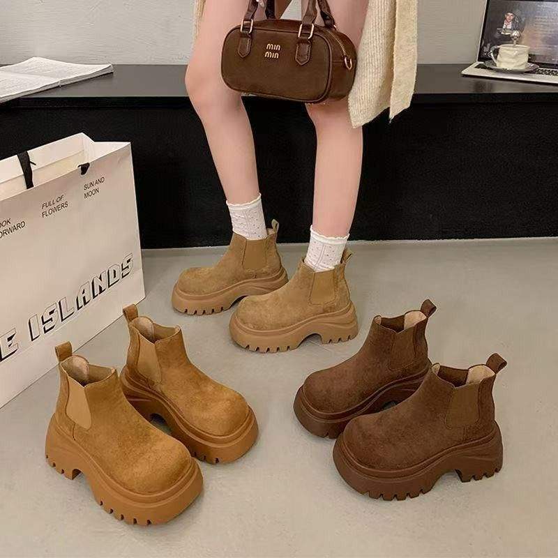 Britischer Frühherbst 2025 Herbst Koreanische Version Plattform Neue Martin Stiefel Erhöhte Plattform Mode Damen Schuhe Vielseitig
