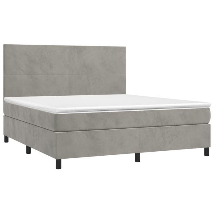 VidaXL Slatted Bed Base with LED Mattress, Upholstered Bed, Double Bed, Adult Bedroom Interior Bed, 3136011