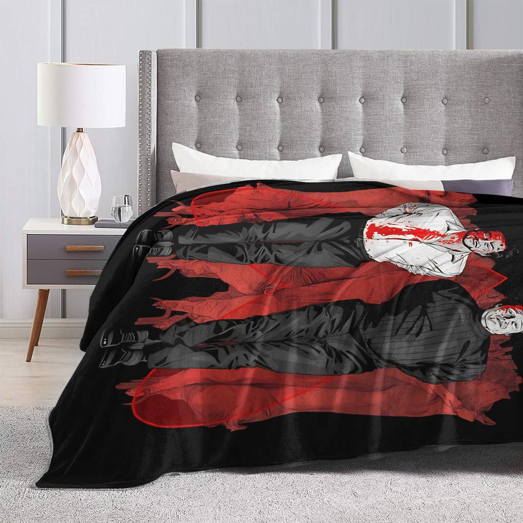 Hannibal Hannigram Knitted Blankets Flannel Mads Mikkelsen Ultra-Soft Throw Blanket for Home Couch Bedroom Quilt