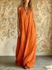 European and American new women's clothing, casual sleeveless loose pocket women's long dress