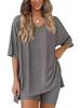 Women's Casual V-neck T-shirt & Shorts Homewear Set, 2026 Collection: Comfortable and Stylish 