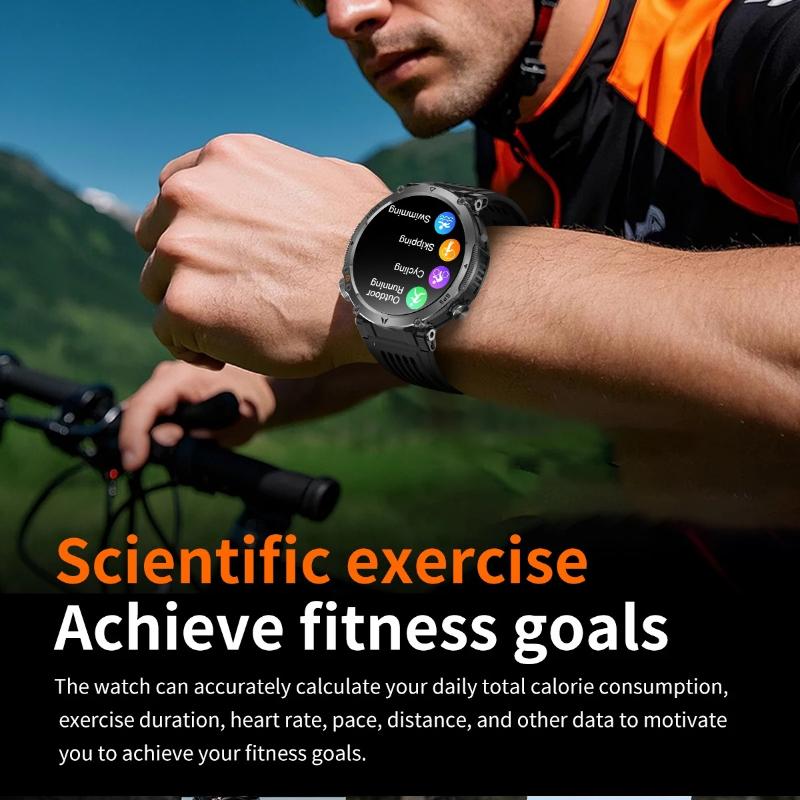 2026 New Military GPS Sports Smart Watch Men Compass 3ATM Waterproof Swim Fitness Tracker AMOLED HD SmartWatches 850Mah Battery