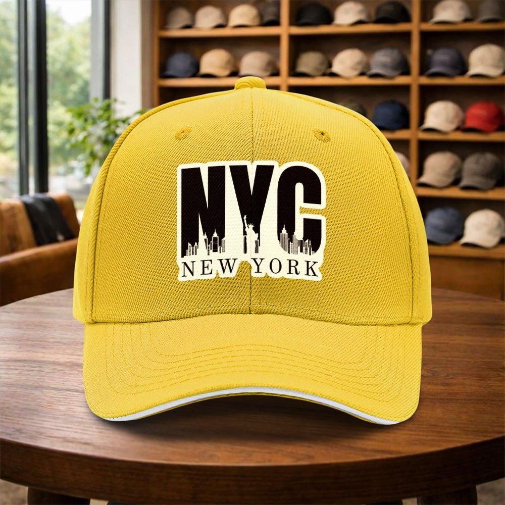 Casquette de baseball réglable décontractée NYC pour hommes Multicolore Toutes saisons Style Hip-hop Street