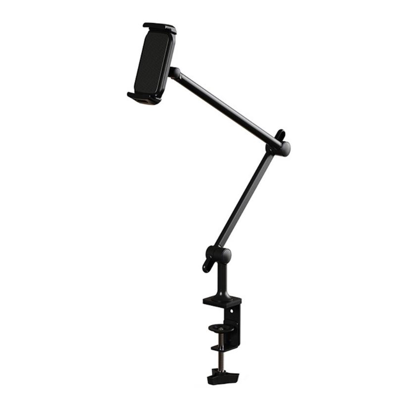 

360 Rotating Tablets Stand Height Adjustable Arm Universal Desk Clamp for 4.7-12.9Inch Screens Full Access чёрный