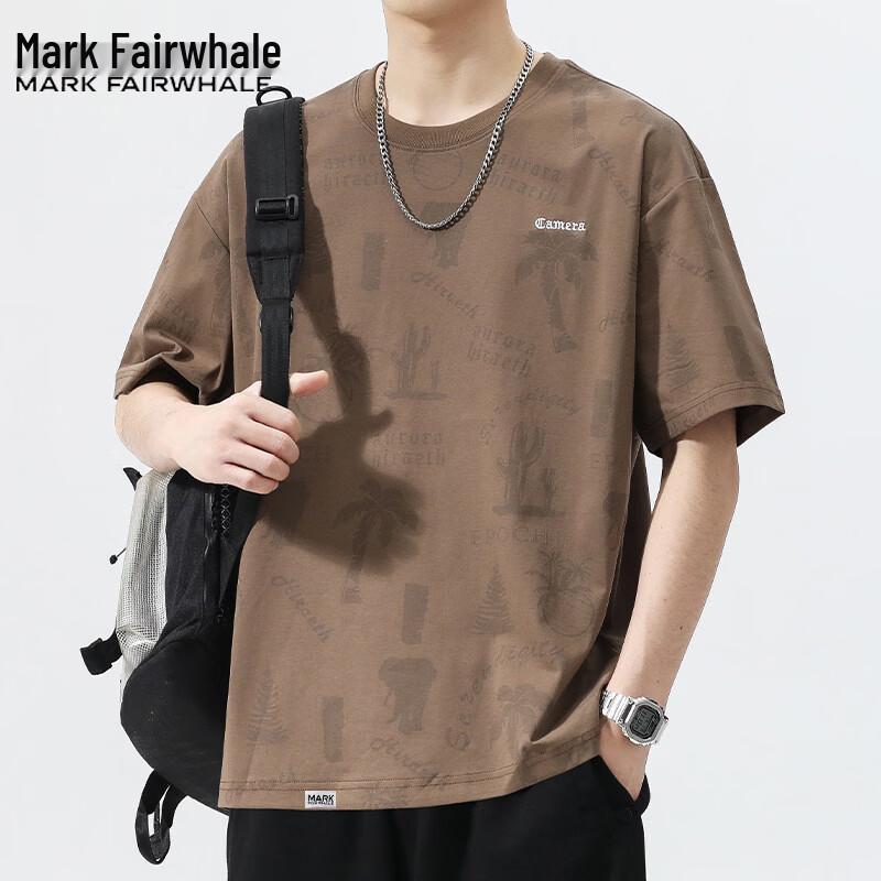 Mark Fairwhale Men's Summer Loose Fit Short Sleeve Round Neck T-Shirt