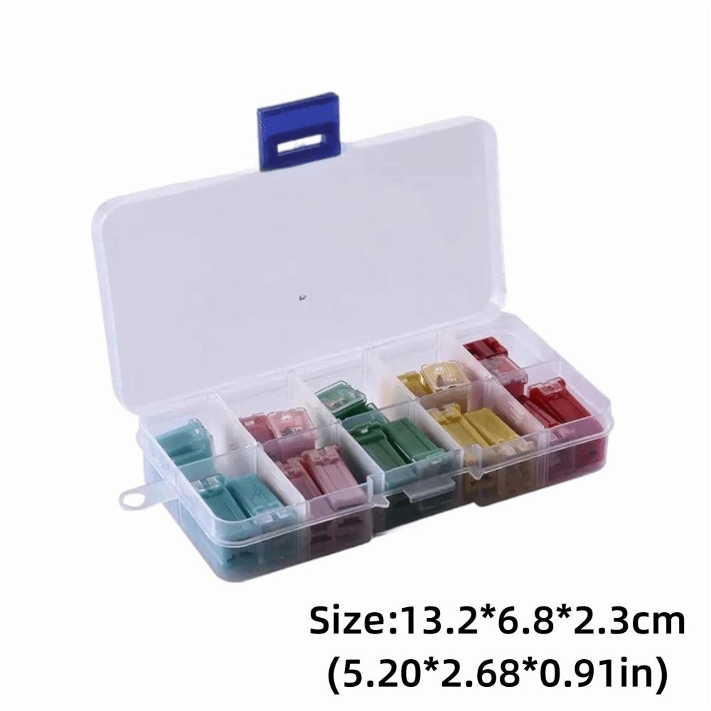 20Pcs Mini Size Car Fuse Kit Tall Low Profile Square Set Fuses 20-60A Case Box Fuse Kit Vehicle Use
