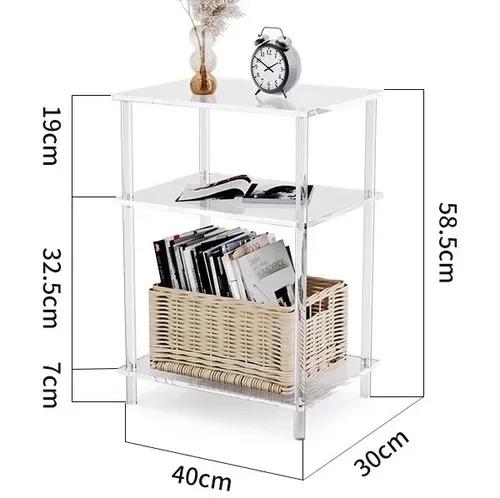 Acrylic Side Table for Living Room Nightstand/Bedside Table for Bedroom Home Decor Display End