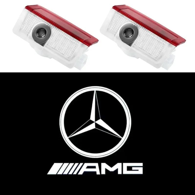For Mercedes Benz A C E GLC GLA GLE GLB Class W177 W205 W212 W213 X253 X156 W166 X247 2pcs Car door welcome light logo Emblem UE1