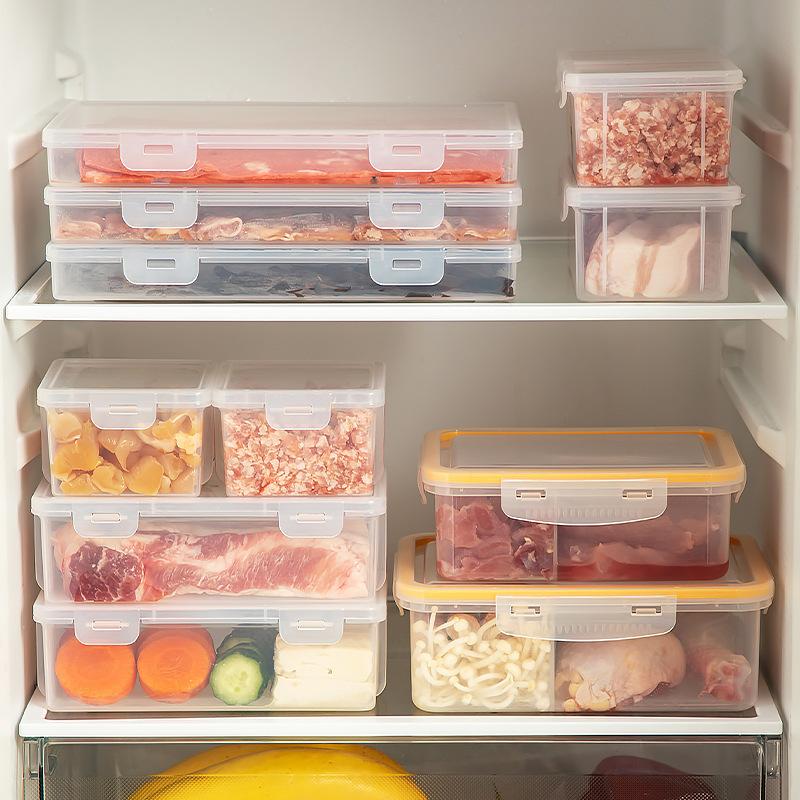 Refrigerator Storage Box with Lid Food Grade Transparent Frozing Meat Box Large Capacity Multi-function Vegetable Fruit Food Preservation Container