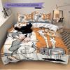 3pcs Happy Tom & Jerry Printed Bedding Set, Soft and Comfortable Quilt Cover for Bedroom, Guest Room (1 Duvet Cover + 2 Pillowcases, Pillow Core Not I