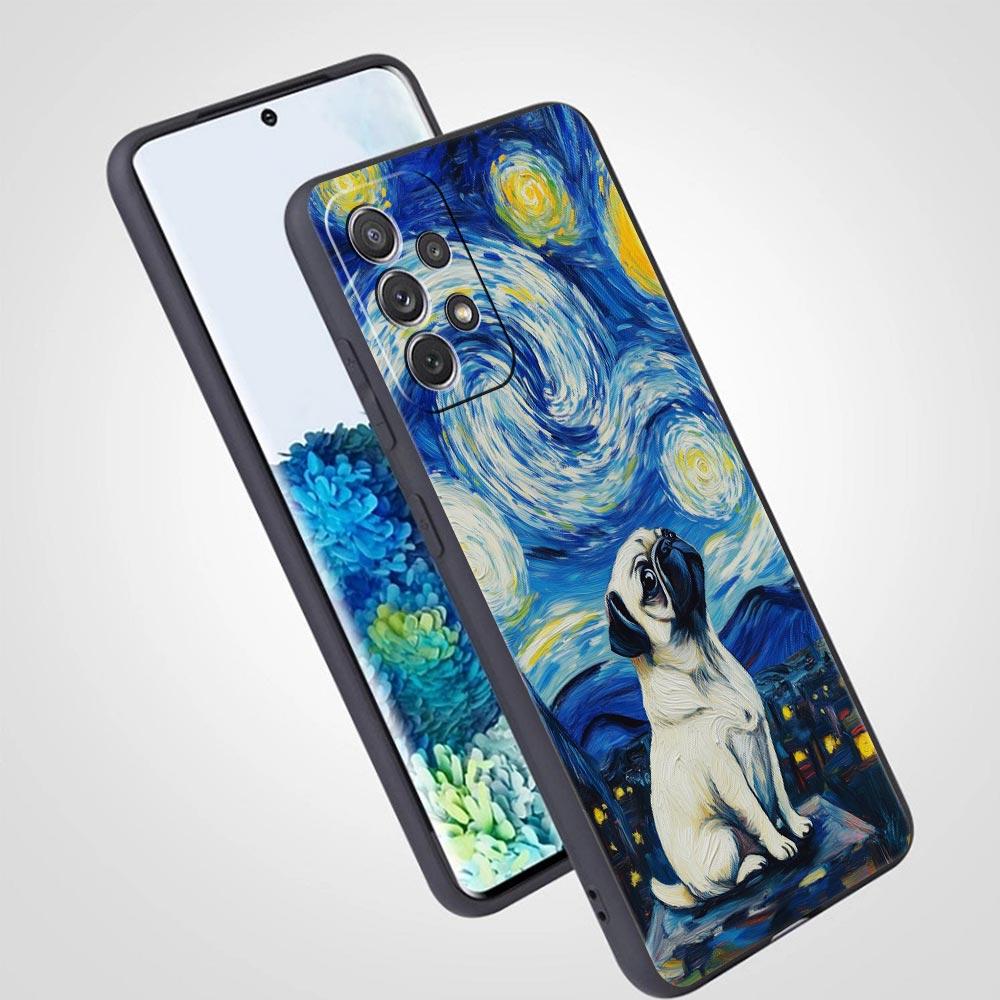 Animal Black Pug Close Up Phone Case For Samsung Galaxy A17 A07 A55 A35 A25 A15 A05 A33 A31 A21s A13 A41 A73 A53 A51 A71 Cover