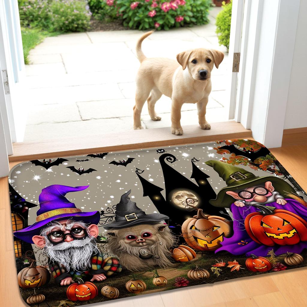Halloween Horror Pumpkin Pattern Indoor And Outdoor Decoration Door Mat Bedroom Living Room Small Carpet Bathroom Absorbent Pad