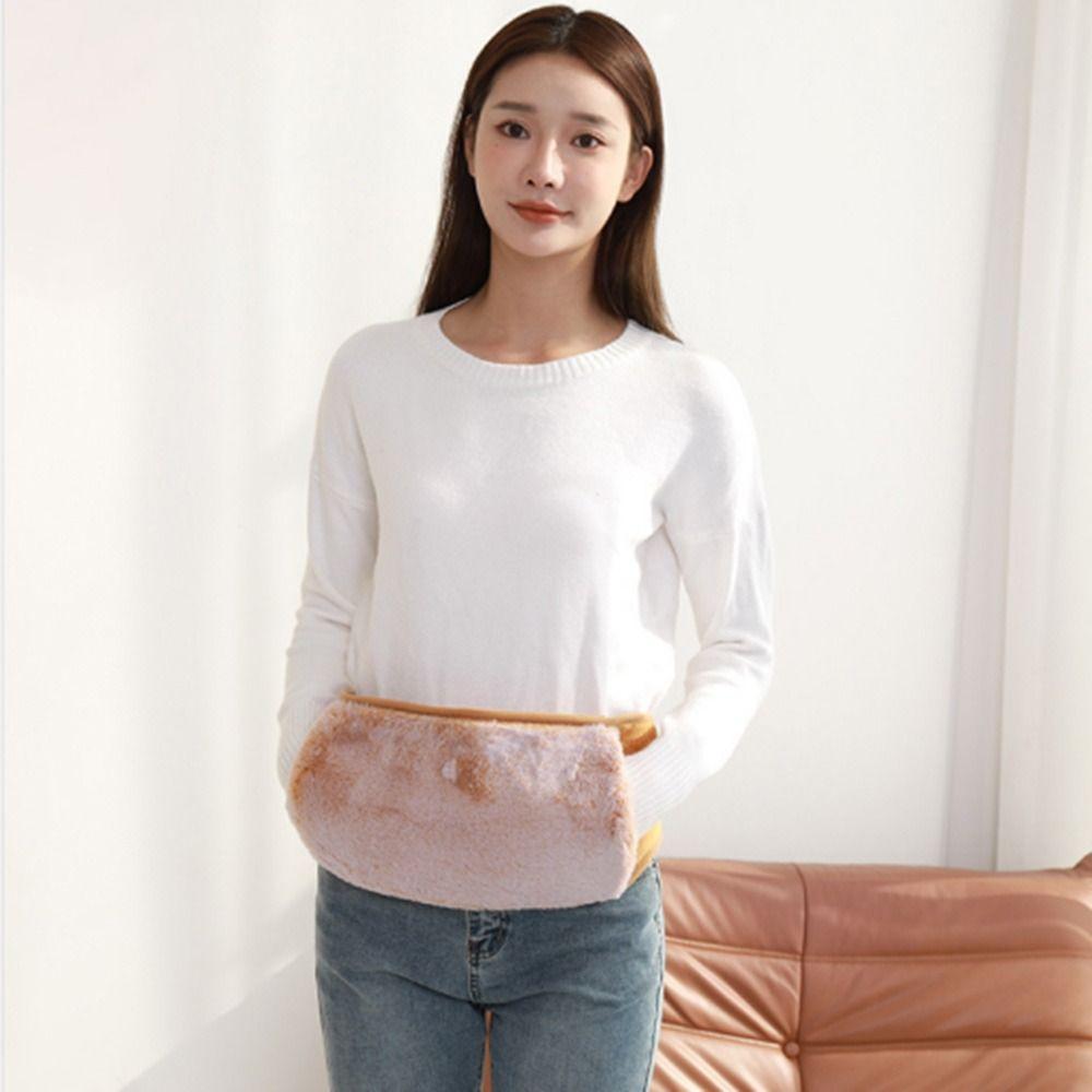 Portable PVC Hot Water Bottle Belt Wearable Cartoon Hot Water Pouch Soft Hand Warmer Plush Waist Cover Belt