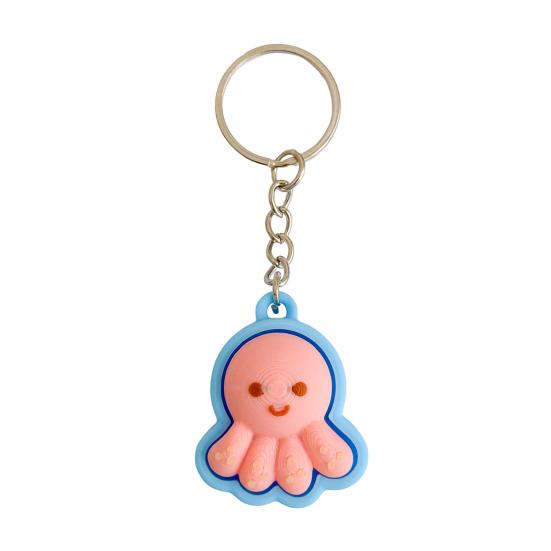 Keychain 3D Printing Sea Animal Design Turtle Crab Octopus Portable Pendant Decompression Stress Relief Key Chain