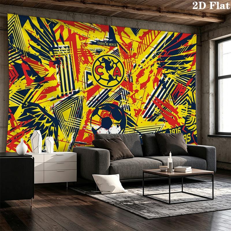 Club América Logo Wall Tapestry Aesthetic Wall Hanging Printed Fabric Blanket Decorative Tapestries for Bedroom Living Room Home Decor