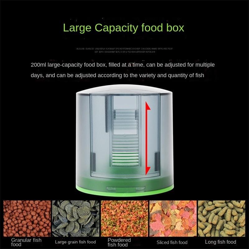 200ML Intelligent Timing Feeder Aquarium Large Capacity Fish Feeding Dispenser Automatic Fish Tank Feeder