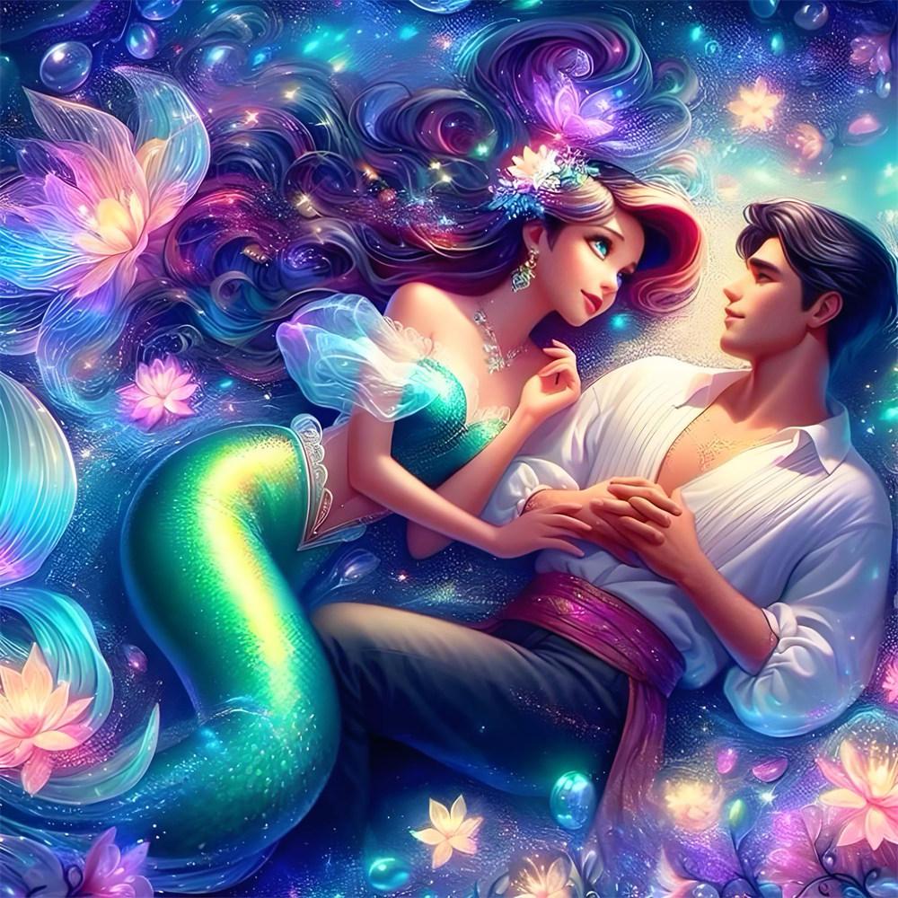 Disney 5D Diamond Painting Princess and Prince Cross Stitch Mosaic Kit Home Decor Wall Sticker DIY Handmade Gift