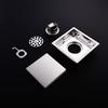 6-Inch Square Stainless Steel Shower Floor Drain Tile Insert Grate Flat Cover Modern Design Anti-Corrosion Easy Installation