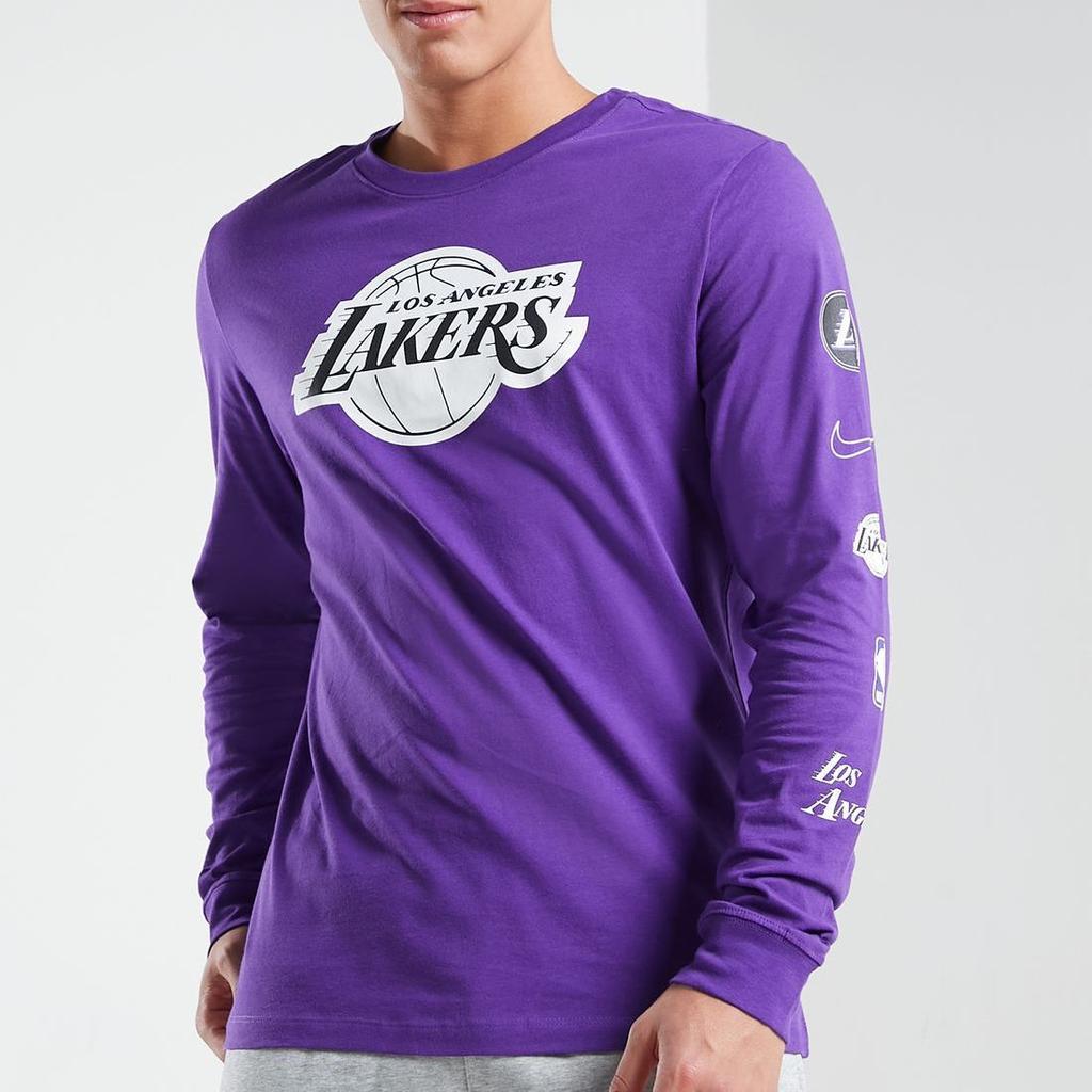 Nike NBA Los Angeles Lakers L/S T-shirt Purple/White Men Streetwear DV6040-504