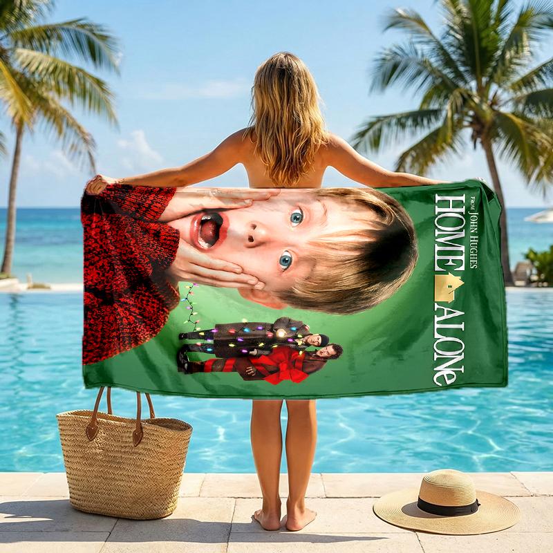 Home Alone Fashion Beach Towel: Ideal for Summer Adventures Soft, absorbent and quick drying suitable for swimming and bathing