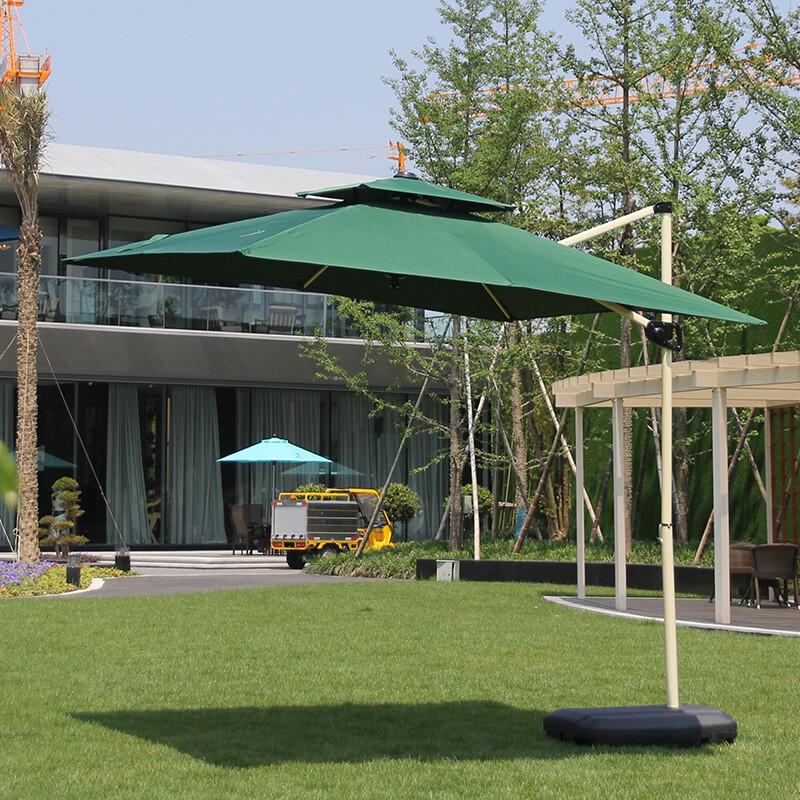 Outdoor Double-Top Roman Patio Umbrella 2.5x2.5m