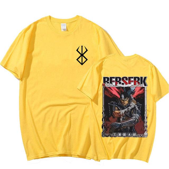Japanisches Anime Berserk Guts Grafik-T-Shirt Swordsman Gatsu Sacrifice Zodd Fight Sommer-T-Shirts für Herren und Damen, Baumwolle, Gothic-T-Shirts, Streetwear