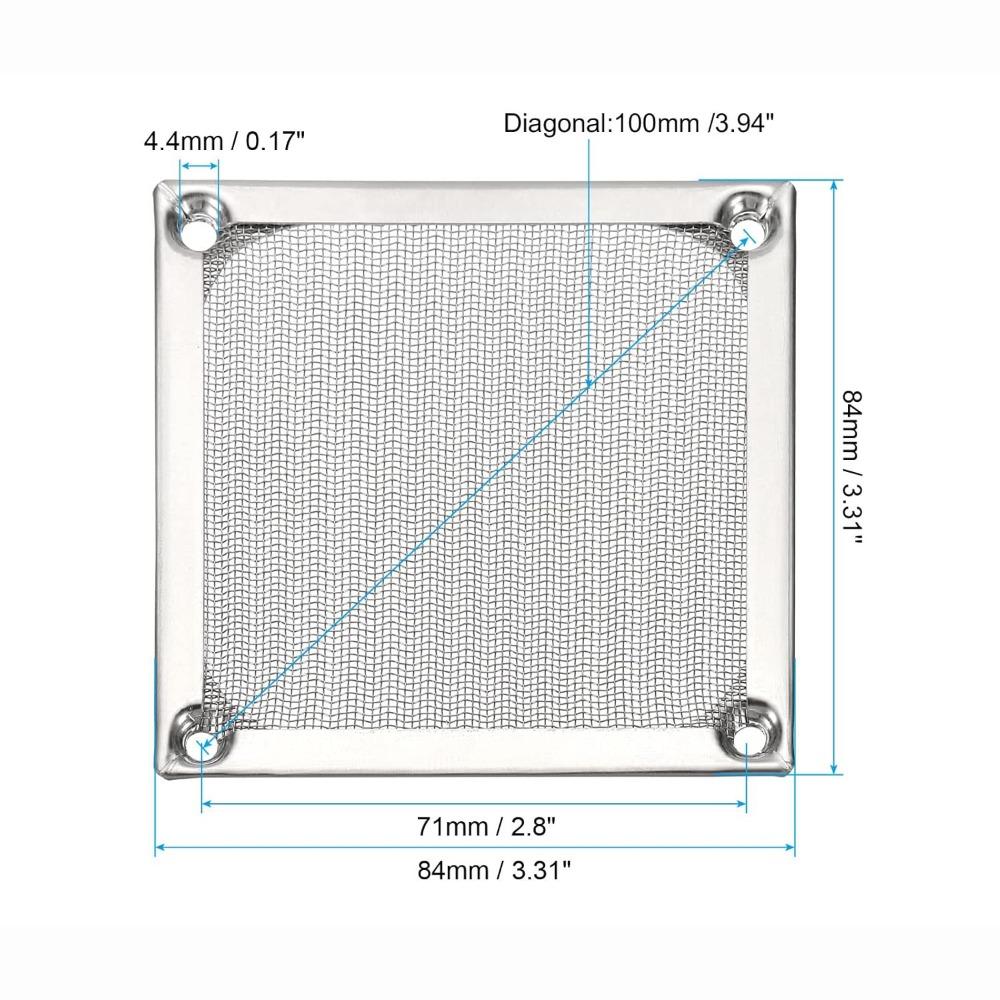 Silver Black Dust Filter Cover Aluminum Dust Cover Computer Fan Filter Grills  Cooling System Silver  80mm
