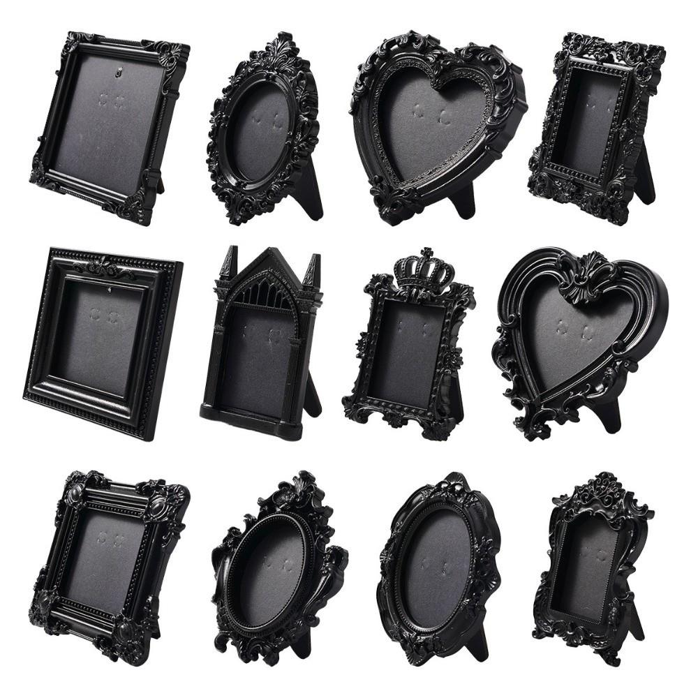 Mini Embossed Photo Frames Photographic Props Wall Space DIY Memory Display Frames Resin Baroque Ornate Decorative Frames