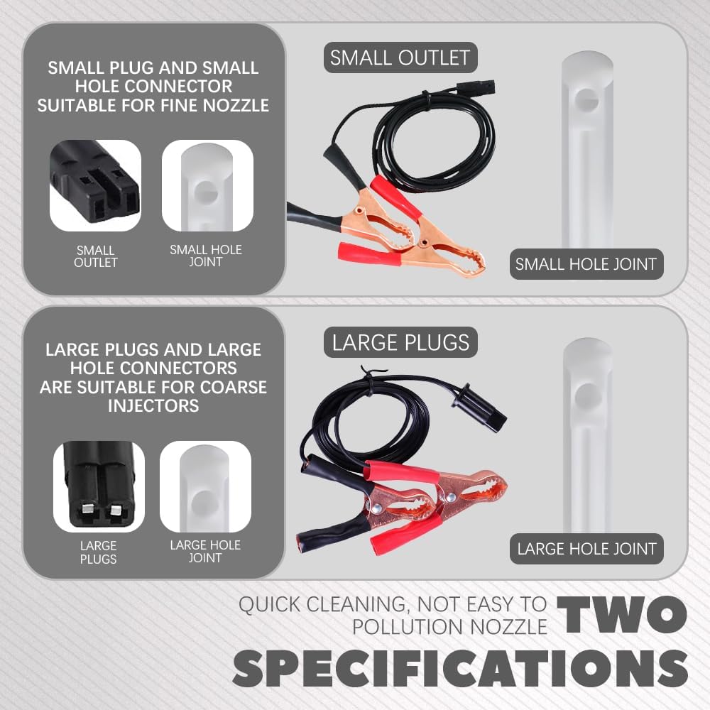 4Pcs Fuel Injector Cleaner Kit, Universal Fuel Injector Flush Cleaner Adapter DIY Cleaning Tool Kit With Test Lead, For Car Fuel Injector Tester Fuel