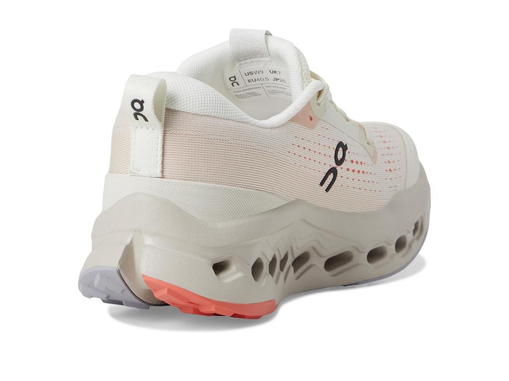 On Cloudsurfer Trail 2 Size Women's Sneakers, Ivory/Salmon, 7.5
