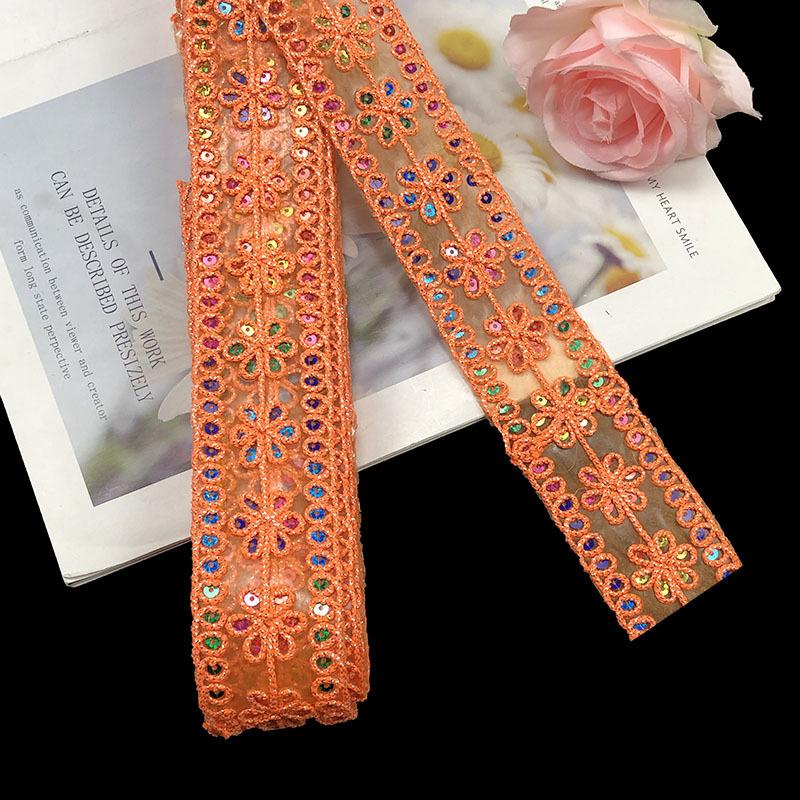 

Материалы ручной работы «сделай сам», 1 шт., 4,5 ярда, новое кружево с вышивкой и блестками, кружевная занавеска со штрих-кодом, домашний текстиль, аксессуары в стиле меньшинств, кружево 5cm/4.5 yards